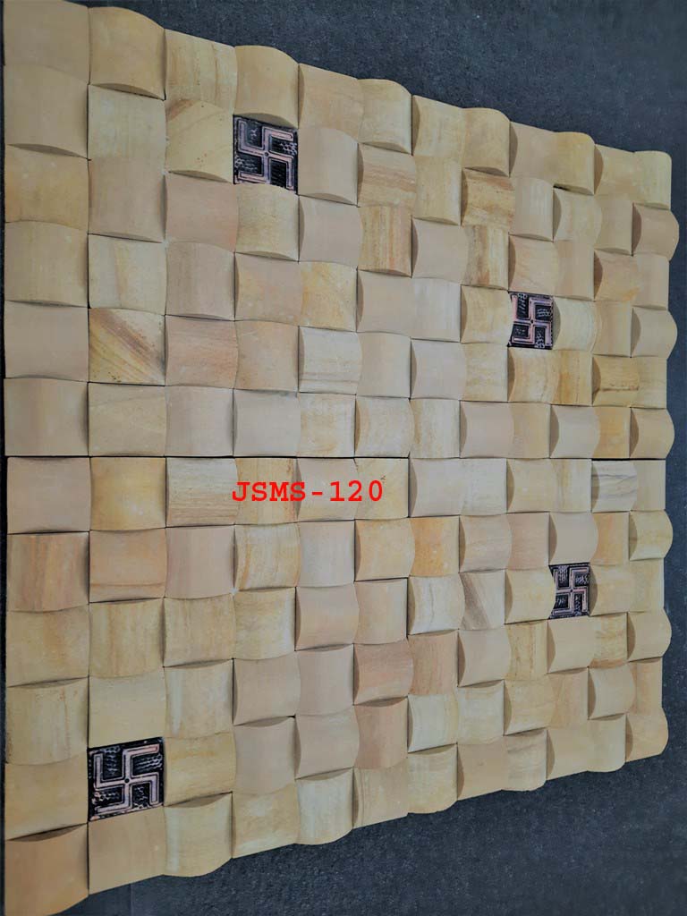 Teak Sandstone 3D Mosaic Wall Tile